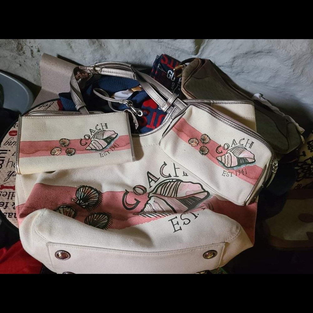 Coach bag and wallet and wristlet. THREE PIECES